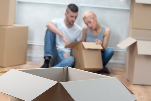 Organised moving boxes and labels prepared for a Wandsworth relocation