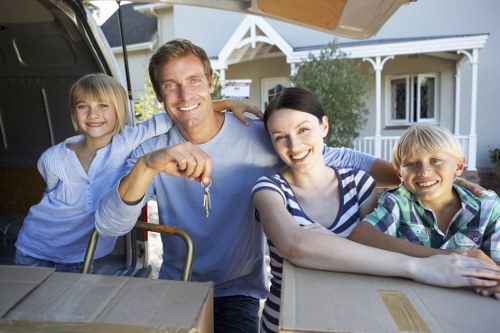Packing boxes and household items prepared for a Wandsworth home move