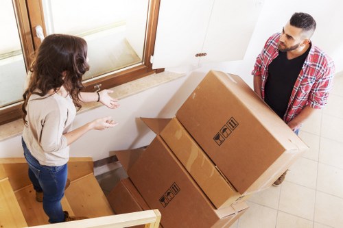 Packed moving boxes ready for home moves in Wandsworth